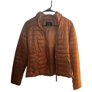 Love Tree Lightweight Quilted Puffer Jacket - Rust Orange
